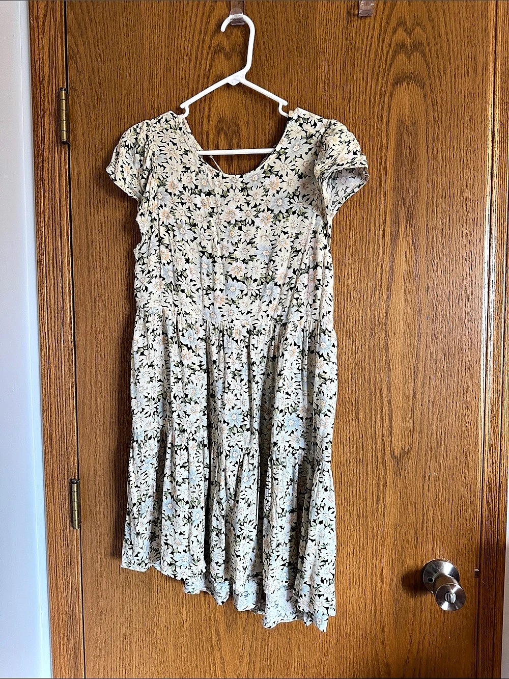 Floral Mini Dress in Gray & White Like New
